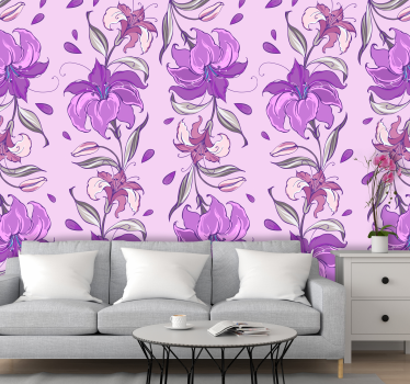 Blumentapete elegantes florales design - TenStickers