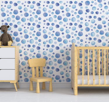 Blaue Blasen Kreismuster Tapete Kinderzimmer - TenStickers