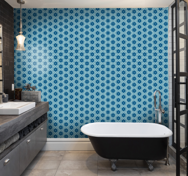 Blaue fliesen tapete badezimmer - TenStickers