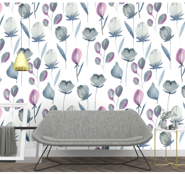 Blumentapete aquarell blumen - TenStickers