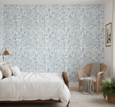 Blumentapete blaue blumen im viktorianischen stil - TenStickers