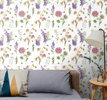 Tapete Natur botanische Wildblumen - TenStickers