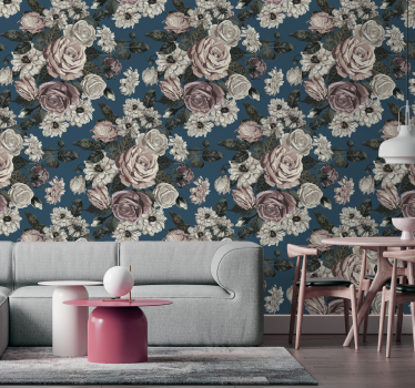 Blumentapete elegante blumen - TenStickers