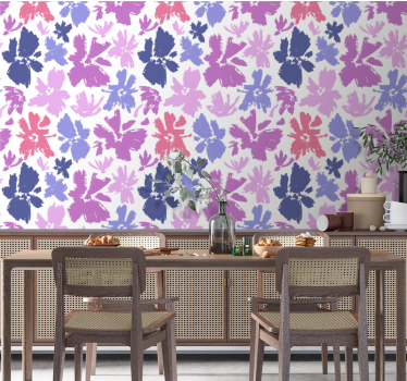 Tapete Esszimmer lila blumenschmuck - TenStickers