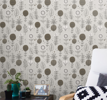 Blumentapete florale skizzenmotive - TenStickers