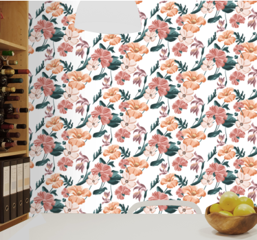 Blumentapete florale wiederholung - TenStickers