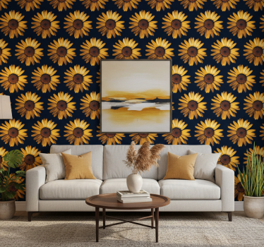 Blumentapete gelber sonnenblumenprint - TenStickers