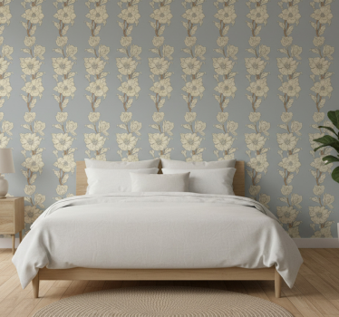 Blumentapete im neuen nostalgischen stil magnolia - TenStickers