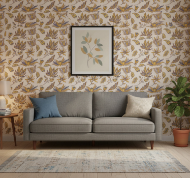 Blumentapete im paisley blumen set - TenStickers
