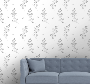 Blumentapete in beiger floraler eleganz - TenStickers