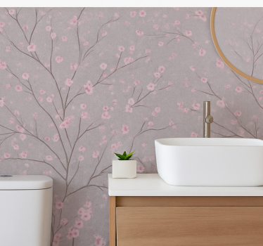 Blumentapete mit dämmerndem kirschblütenzweig - TenStickers