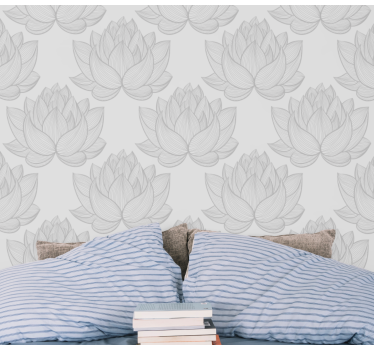 Blumentapete mit lotusblüten - TenStickers