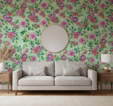 Blumentapete mosaikblütenmuster - TenStickers