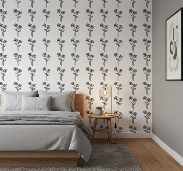 Blumentapete paar von minimalistischen rosen - TenStickers
