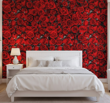 Blumentapete romantische rote rosen - TenStickers