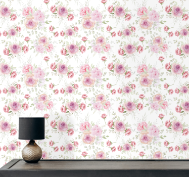 Schlafzimmer Tapete  zartes Blumenmuster - TenStickers