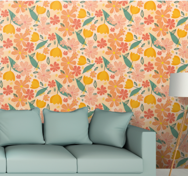 Blumentapete zitrusblumenmotiv - TenStickers