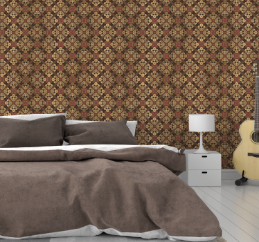 Braune Barock tapete vintage stil - TenStickers