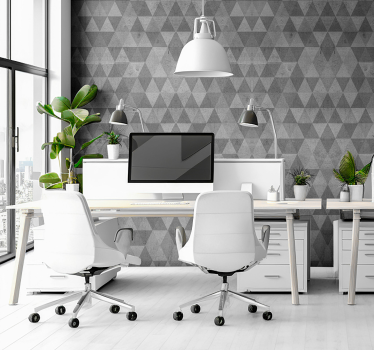 Tapete Wohnzimmer Büro texturierte Dreiecke - TenStickers