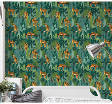 Dschungel Tapete Natur mit Leoparden - TenStickers