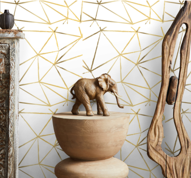 Tapete Eingang geometrische goldene linien - TenStickers