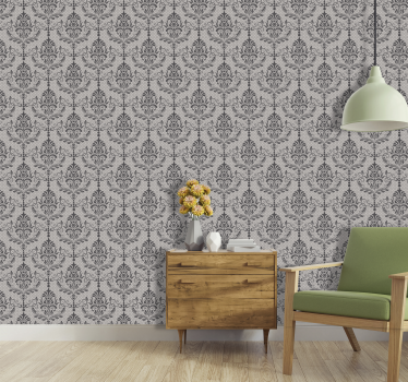Tapete grau elegantes barockmuster - TenStickers