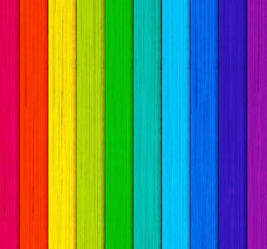 Tapete Jugendzimmer Regenbogen-Holzhintergrund - TenStickers