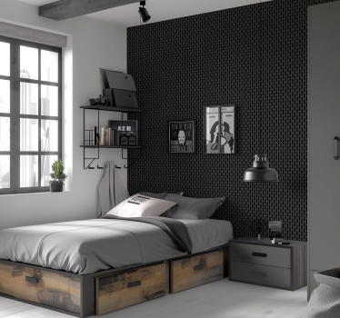Tapete Jugendzimmer schwarzes metallgitter - TenStickers