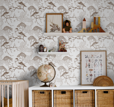 Tapete Jugendzimmer Natur braune Vögel - TenStickers