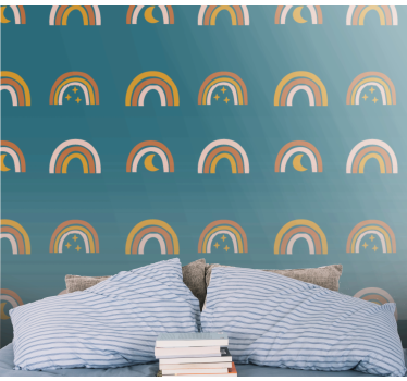 Tapete Schlafzimmer modern Regenbogen-Muster - TenStickers