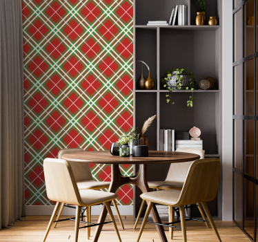 klassische Vliestapete Roter und grüner schottischer tartan - TenStickers