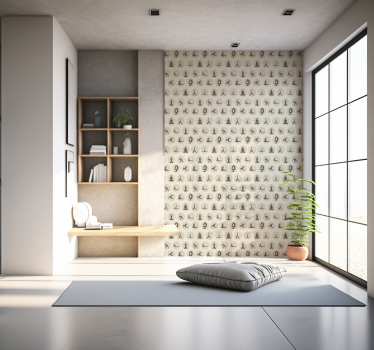 Tapete Beige braune yoga-symbole - TenStickers