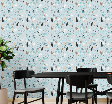 Tapete Esszimmer hellblauer terrazzoeffekt - TenStickers
