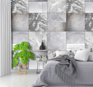 Marmor Tapete elegante graue fliesen - TenStickers