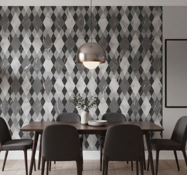 Marmor tapete mit dunklem diamantmuster - TenStickers