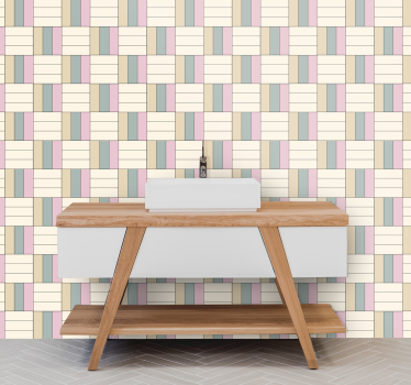 Tapete Badezimmer geometrisch gemusterte streifen - TenStickers
