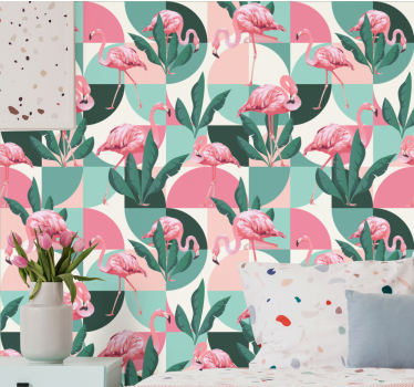 Natur Tapete Strand und kreise tropisches Muster - TenStickers