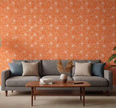 Blumentapete im orangefarbenen paisleymuster - TenStickers
