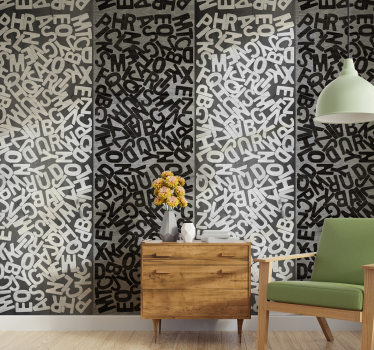 Platin Buchstaben Esszimmer Tapete - TenStickers