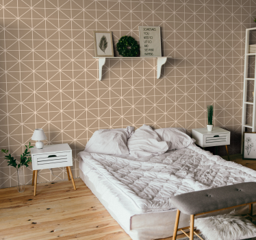 Schlafzimmer Tapete Quadrate beiges Fliesenmuster - TenStickers