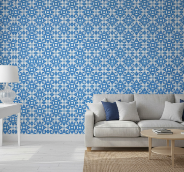 Retro tapete moderne blaue vase im hampton stil - TenStickers