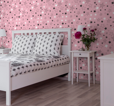 Tapete Jugendzimmer rosa Sterne - TenStickers