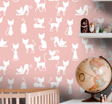Schlafzimmer Tapete Abstrakte dehnungskatzen - TenStickers