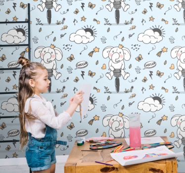 Tapete Baby elefanten-spritztour - TenStickers