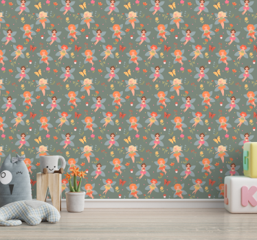 Tapete Baby fee blumenmuster - TenStickers