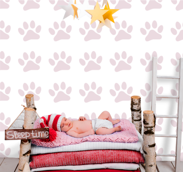 Tapete Baby pfotenmuster-hintergrund - TenStickers
