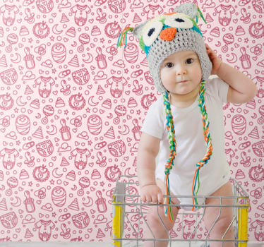 Tapete Baby rosa spielzeug und kleidung - TenStickers