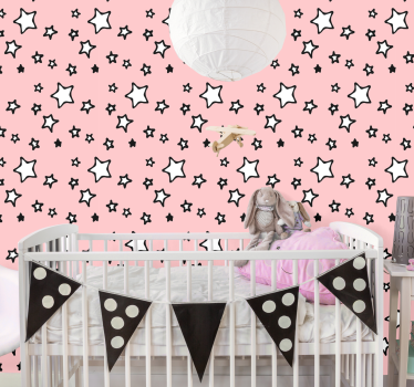 Tapete Baby rosa sterne design - TenStickers