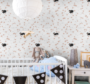 Tapete Baby schaf-freude-motiv - TenStickers