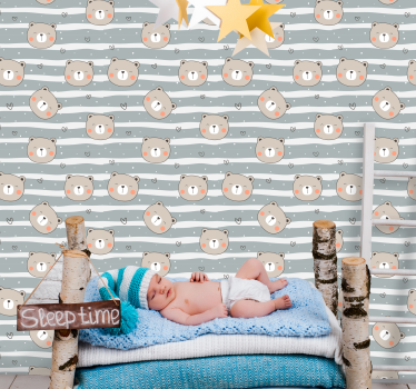 Tapete baby mit bärenmuster - TenStickers